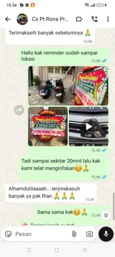 Testimonial Papan Bunga tangerang selatan