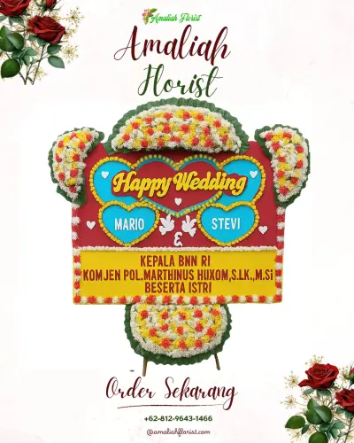 Karangan Papan Bunga Pernikahan tangerang selatan